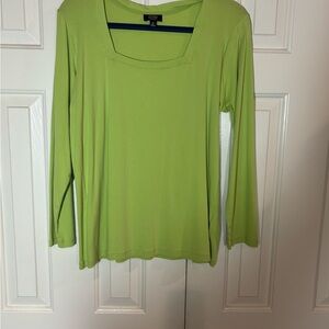 Jones New York Lime Green Long Sleeve Blouse